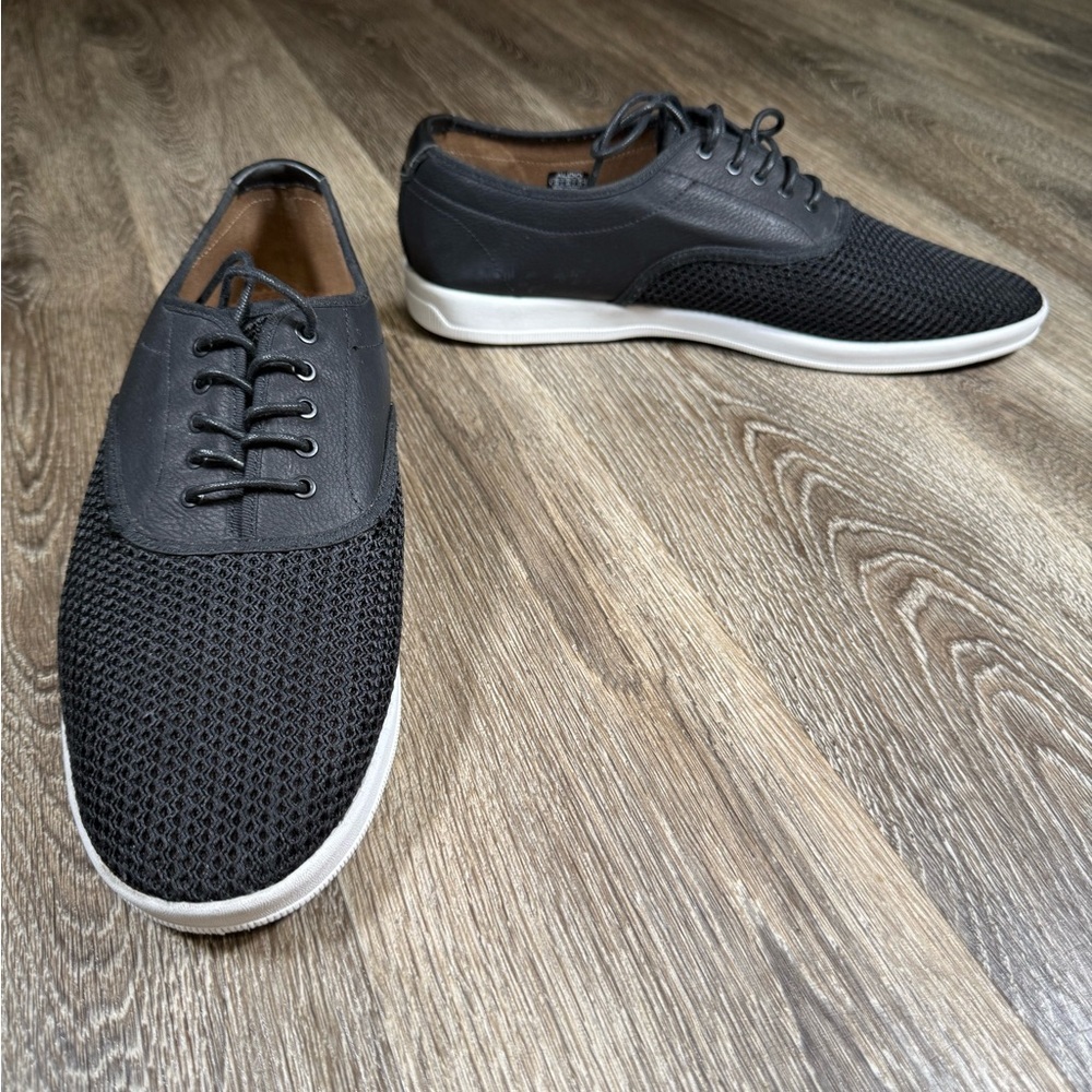 Aldo Shoes Men sz12 Black Leather & Mesh Sneakers Dadcore Vtg Y2K‎ Retro Capsule